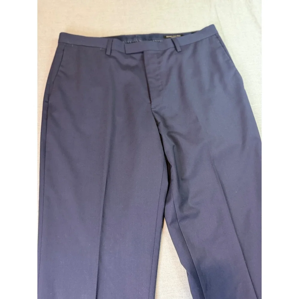 Banana Republic Dress Pants Mens 34x32 Navy Blue Good Marzotto Italian Wool Slim